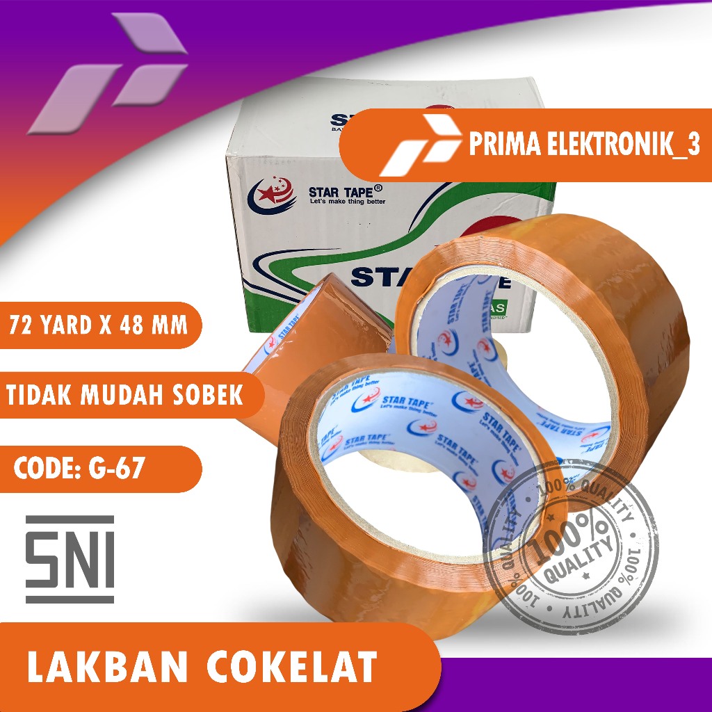 

Startape Lakban Cokelat 72yard X 48mm Bisa COD Bayar Di Tempat