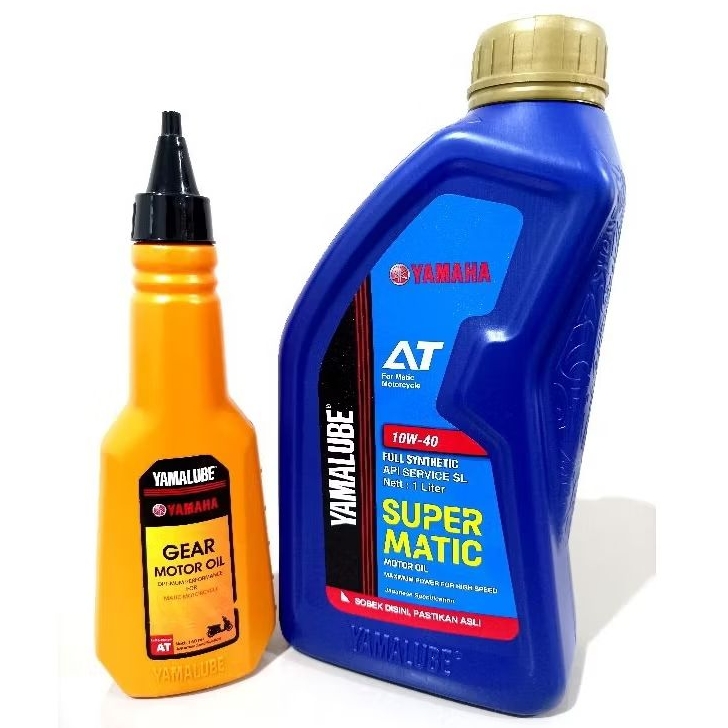PAKET HEMAT OLI  YAMALUBE SUPER MATIC 1L ORIGINAL + YAMALUBE GEAR 140ML UNTUK LEXI FREEGO AEROX NMAX