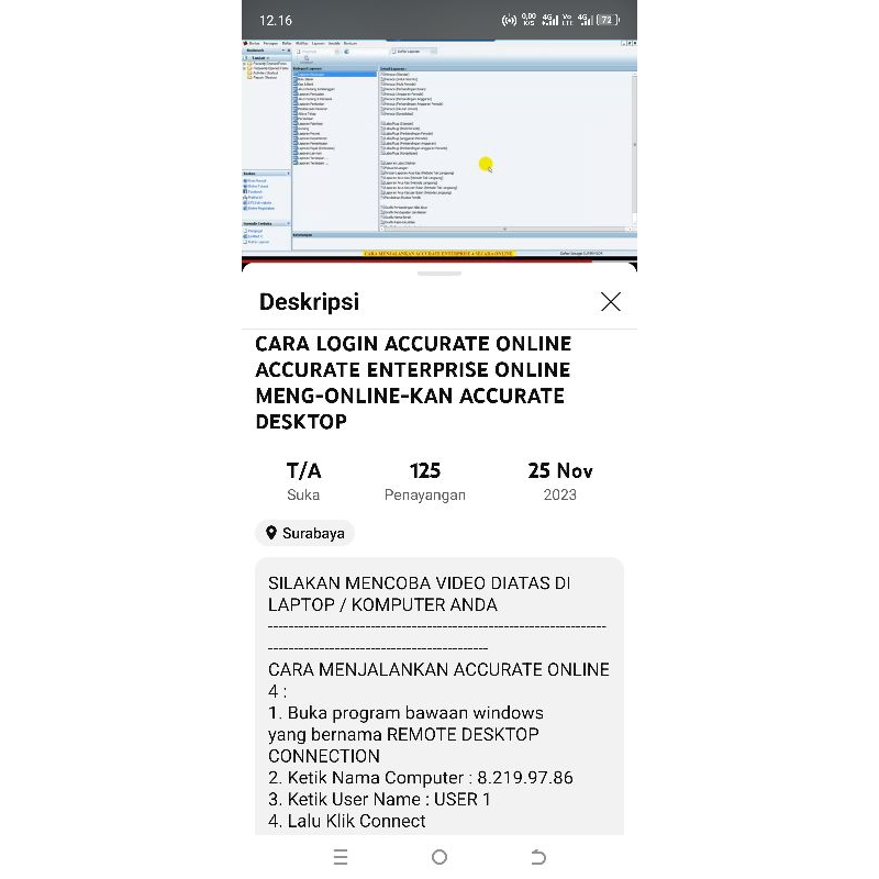 Accurate online untuk 3 User