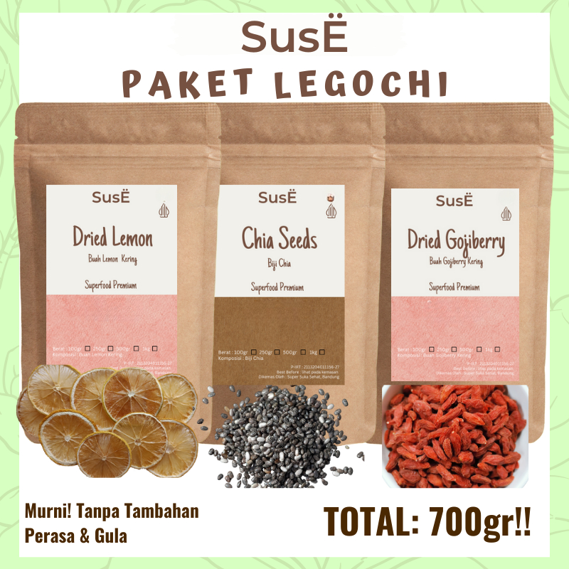 

SUSE Paket LEGOCHI Lemon Gojiberry Chiaseeds Racikan Minuman Teh untuk Diet Sehat