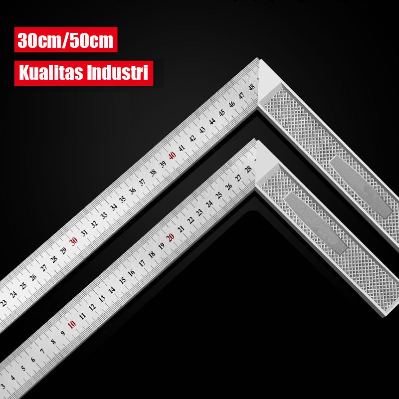 

Penggaris Besi Siku L Stainless Steel 30cm/50cm Pengukur Sudut Square Siku Mistar Ruler 90 Derajat