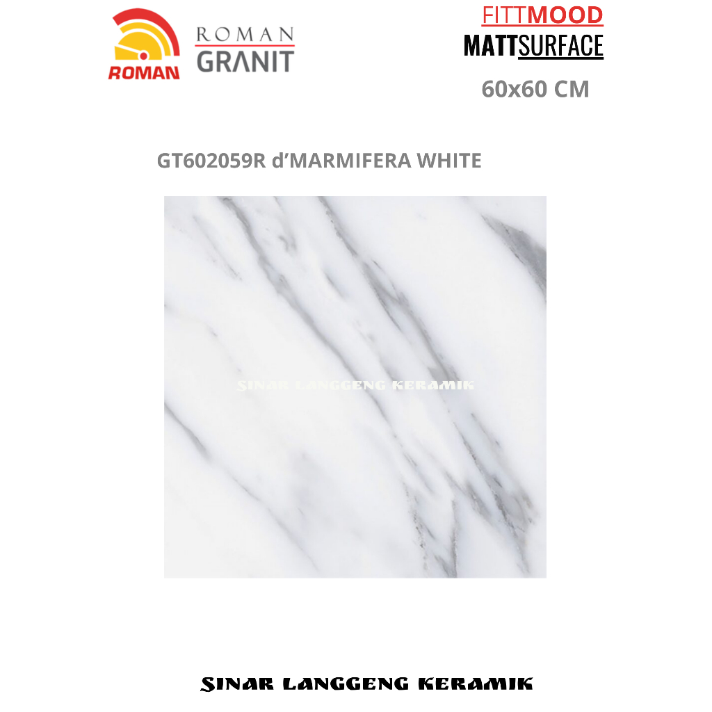 ROMAN GRANIT d'MARMIFERA WHITE GT602059R 60X60 MATT LANTAI