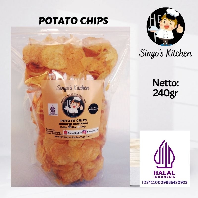 

Sinyo Potato Chips 240gr Non MSG Non Pengawet