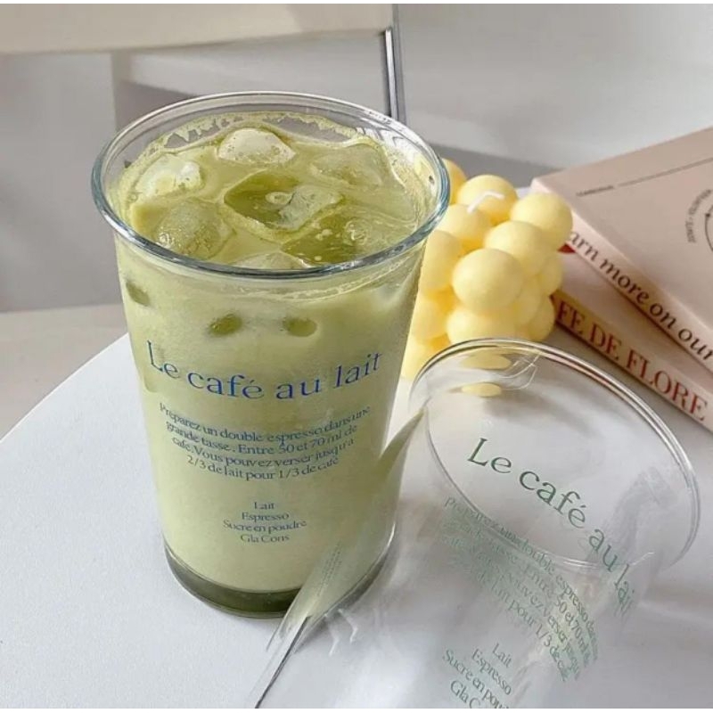 Gelas Kaca Kafe Aesthetic / Gelas Aesthetic Korea / Gelas Kaca Kafe Paris