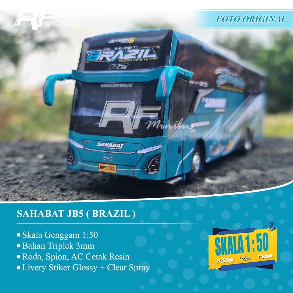 Miniatur Bus Sahabat JB5 (Brazil) Skala 1:50