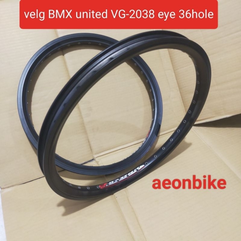 rims/ velg BMX 20 inch united VG-2038 eye 36 hole double wall bahan alloy