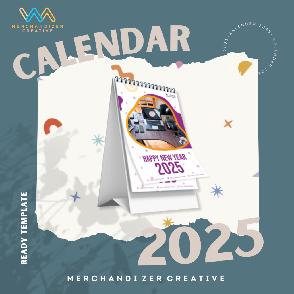 

Kalender Meja 2025 - 6 lembar 2 sisi Laminasi Doff/Glossy - Tatakan DUPLEX