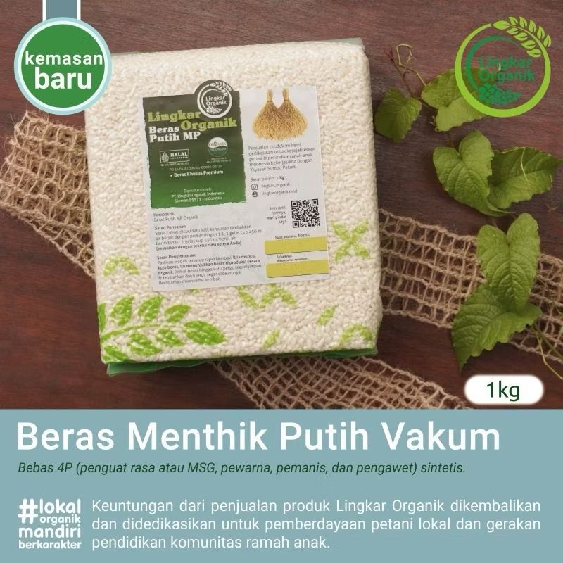 

BERAS ORGANIK - 1 KG | Lingkar Organik - Organic Rice MPASI Bayi | Beras PUTIH