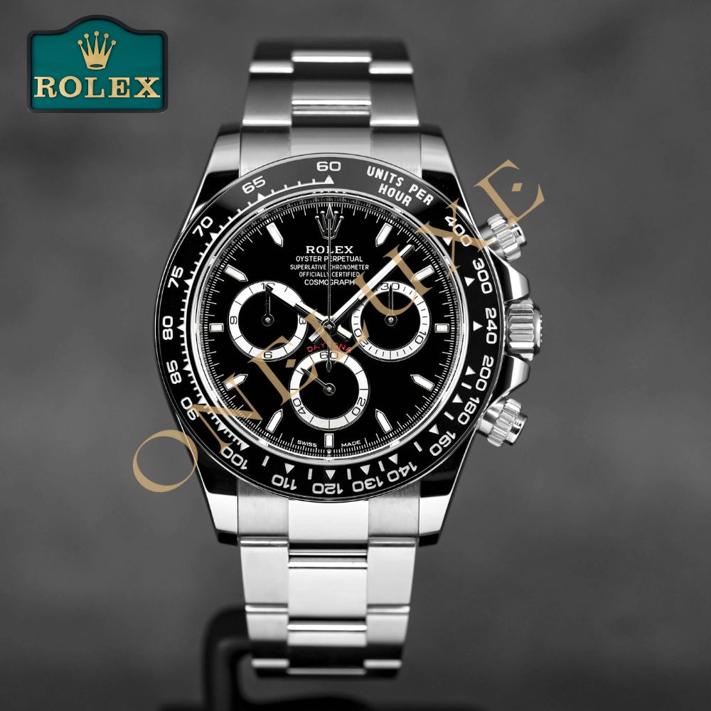 [Black Daytona] ROLEX jam tangan ori Cosmograph Daytona 40mm Stainless Steel Cerachrom Black pria ra