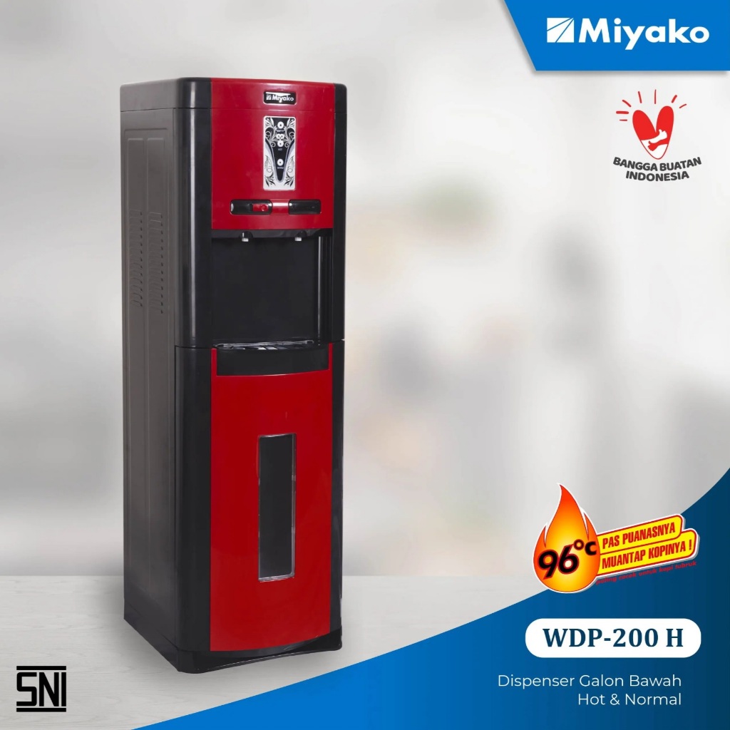 Dispenser Miyako HOT NORMAL Galon Bawah WDP200 Merah