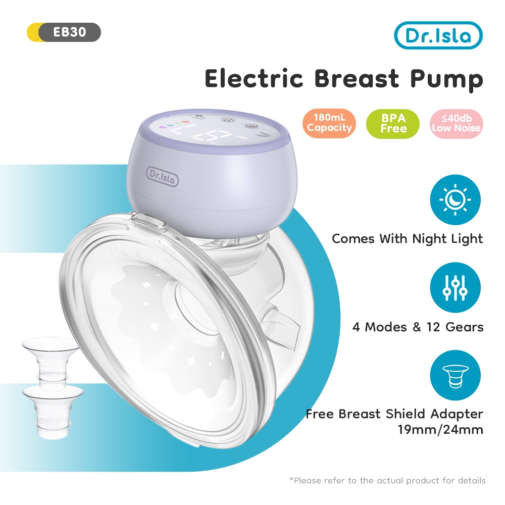 Dr.isla Pompa Asi Electric Handsfree Fungsi Lampu Malam Wireless Breast Pump 4 mode dan 12 Tingkat P