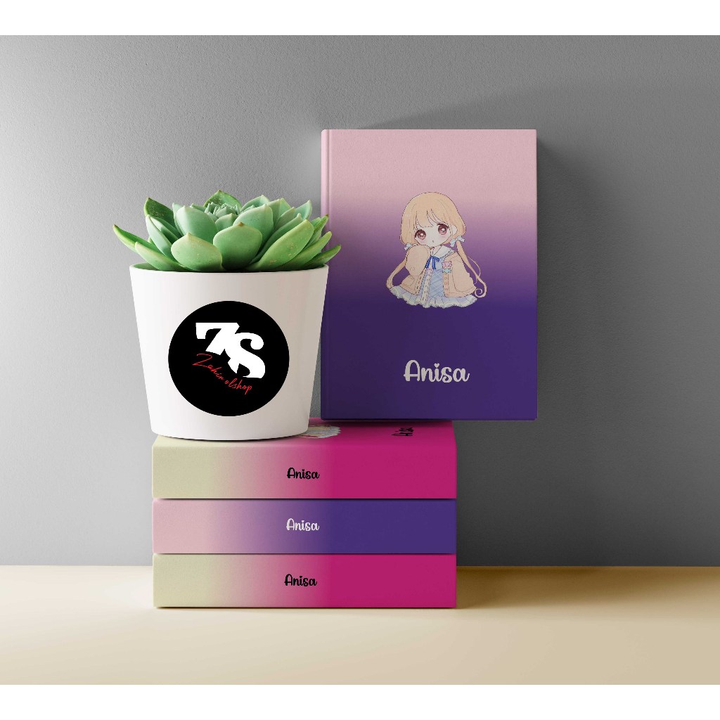 

notes book, hard cover ( Custom : nama, warna & quotes)