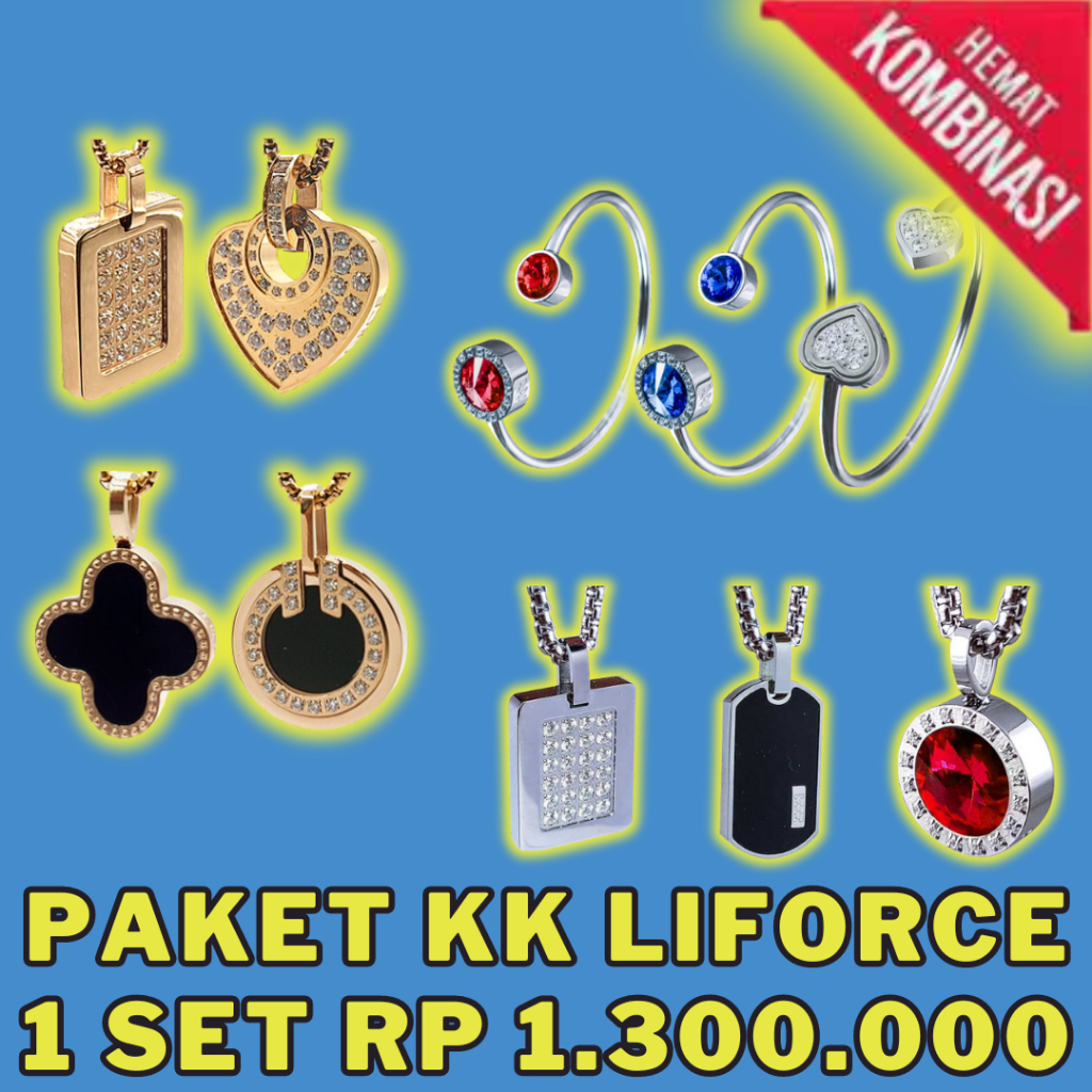 Kk Liforce Kalung&Gelang Kesehatan Anti Radiasi Crystal Swarovski KK INDONESIA