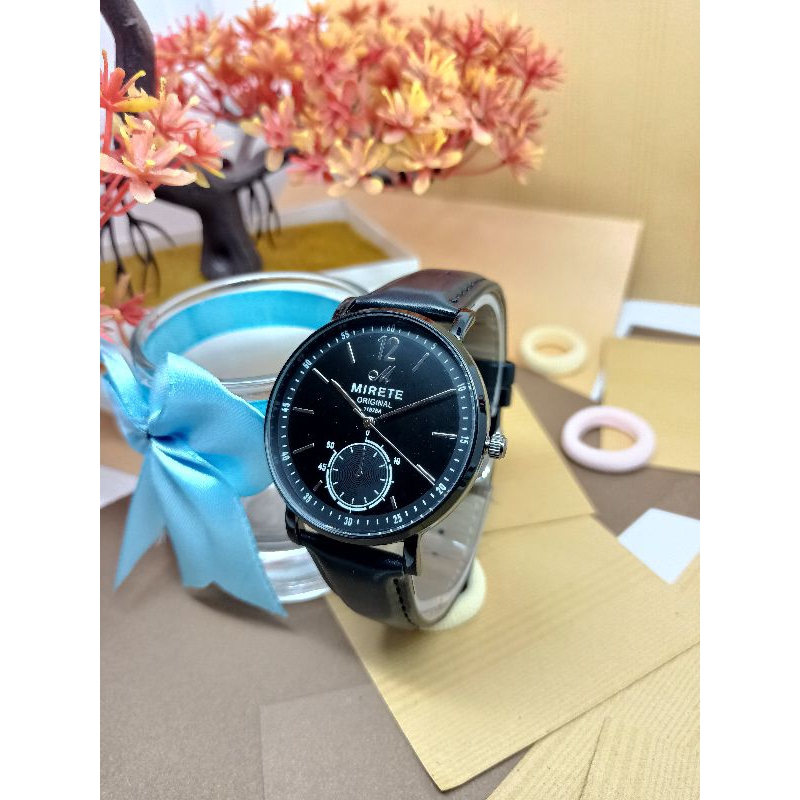Jam Tangan Kulit Pria/Free box + Free Beterai + Buble/Jam Tangan Fashion Pria/Jam Tangan Pria