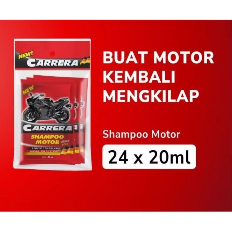 SHAMPO MOTOR CARRERA SILIKON PLUS 20ML / SHAMPO MOTOR MENGKILAP BERSIH
