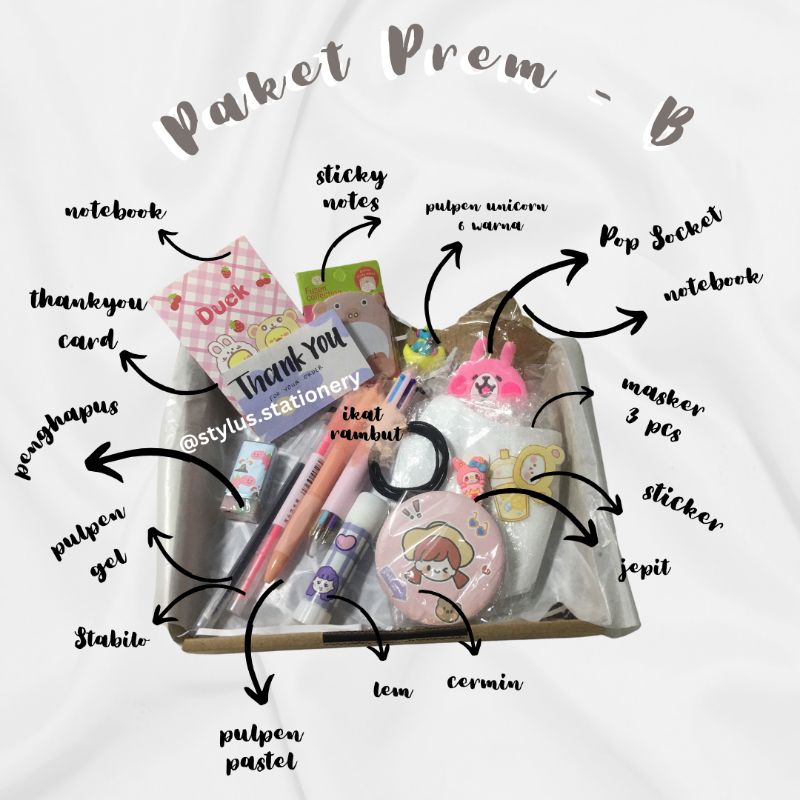 

Hampers Paket Premium B - Set 13 in 1 + box / Gift Hampers ATK / Gift Box / Gift Stationery