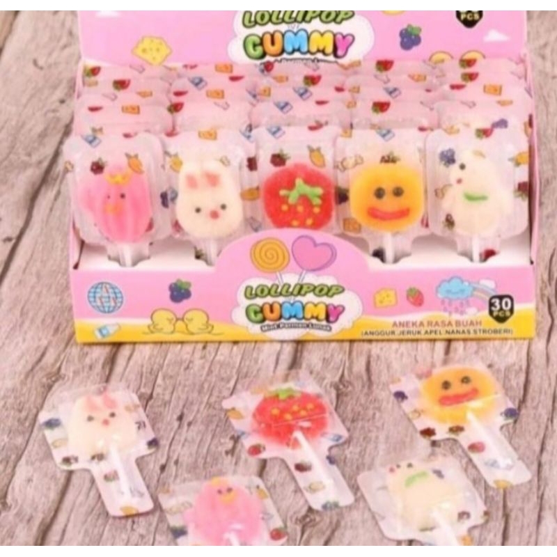 

Lolipop Gummy Mint Permen Lunak Rasa Buah Isi 30 Pcs