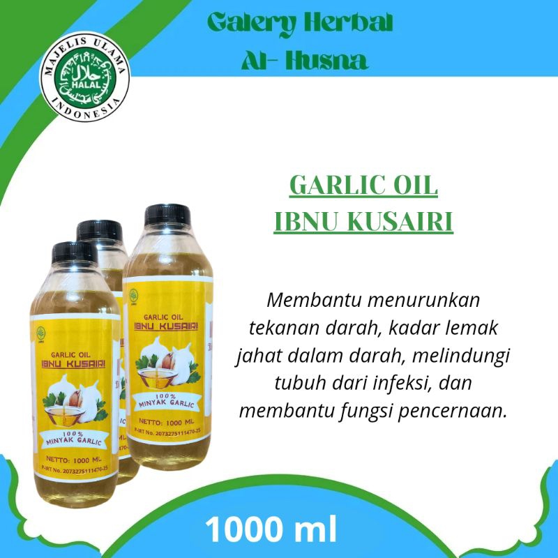 

Garlic Oil 1000 ml minyak bawang putih Ibnu kusairi 100% orginal