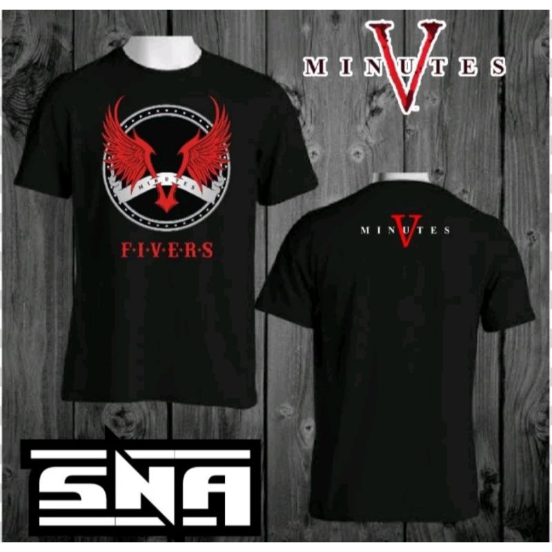 kaos pria distro original 100% kaos five minutes fiver baju Atasan Dewasa Sablon Soft Unisex