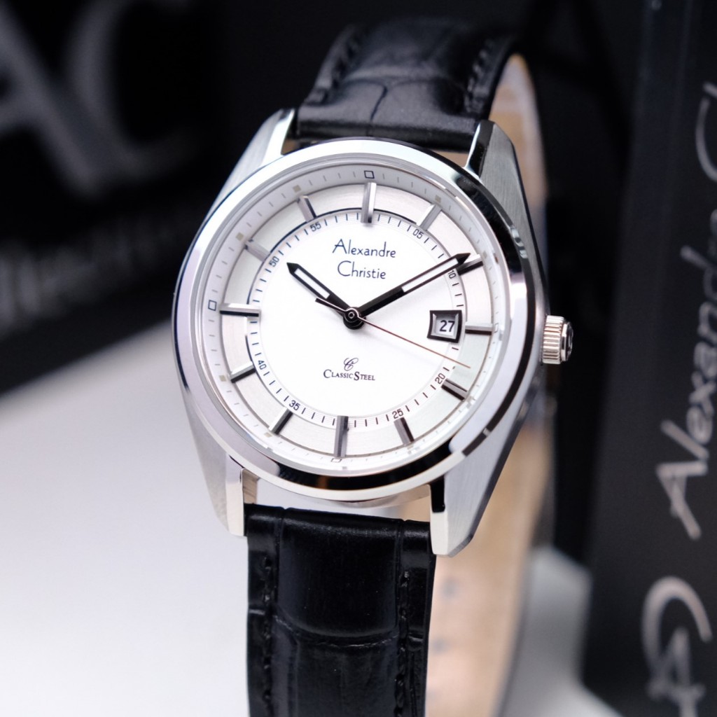 Alexandre Christie Wanita Terbaru 2024 Original AC 8695 Kulit Silver White Black