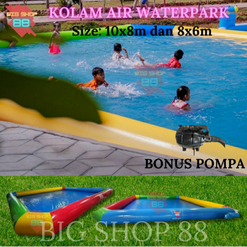 Wahana Wisata Waterpark Kolam Renang Air Istana Balon Tiup Inflatable Pool Bayi Anak Dewasa Jumbo PV