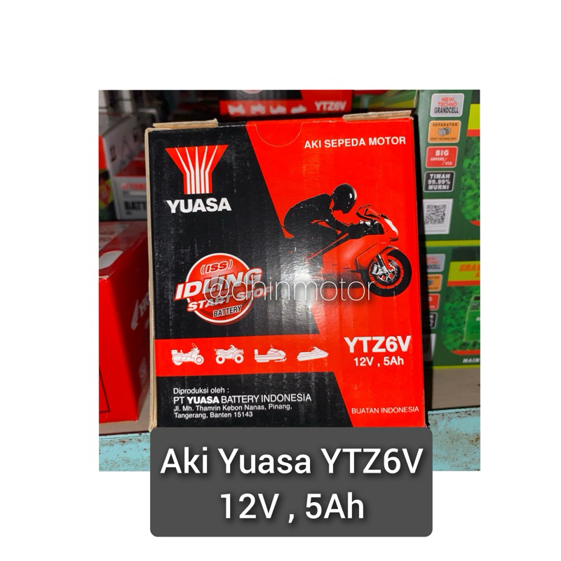 Aki Yuasa YTZ6V Aki Kering 100% Original