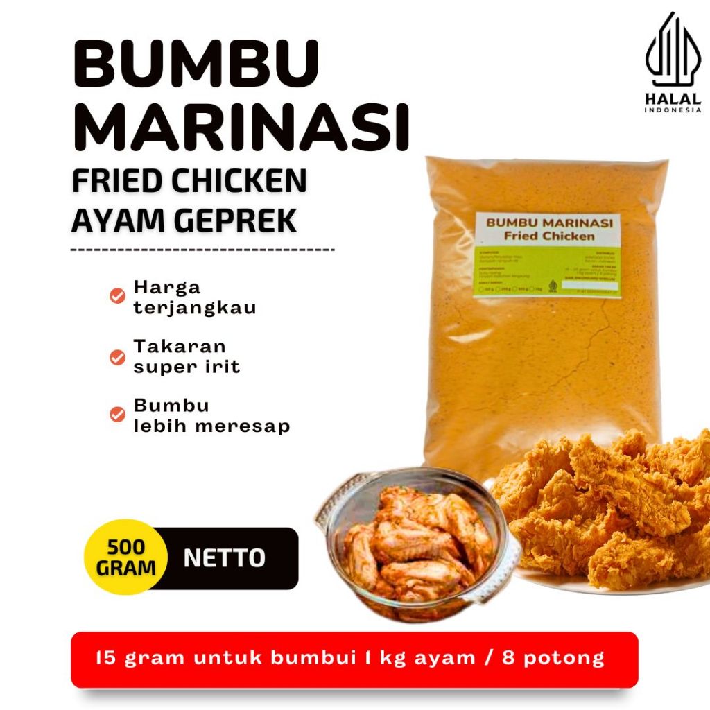 

Bumbu Marinasi Ayam Marinasi Fried Chicken Ayam Geprek Krispi 500 Gram