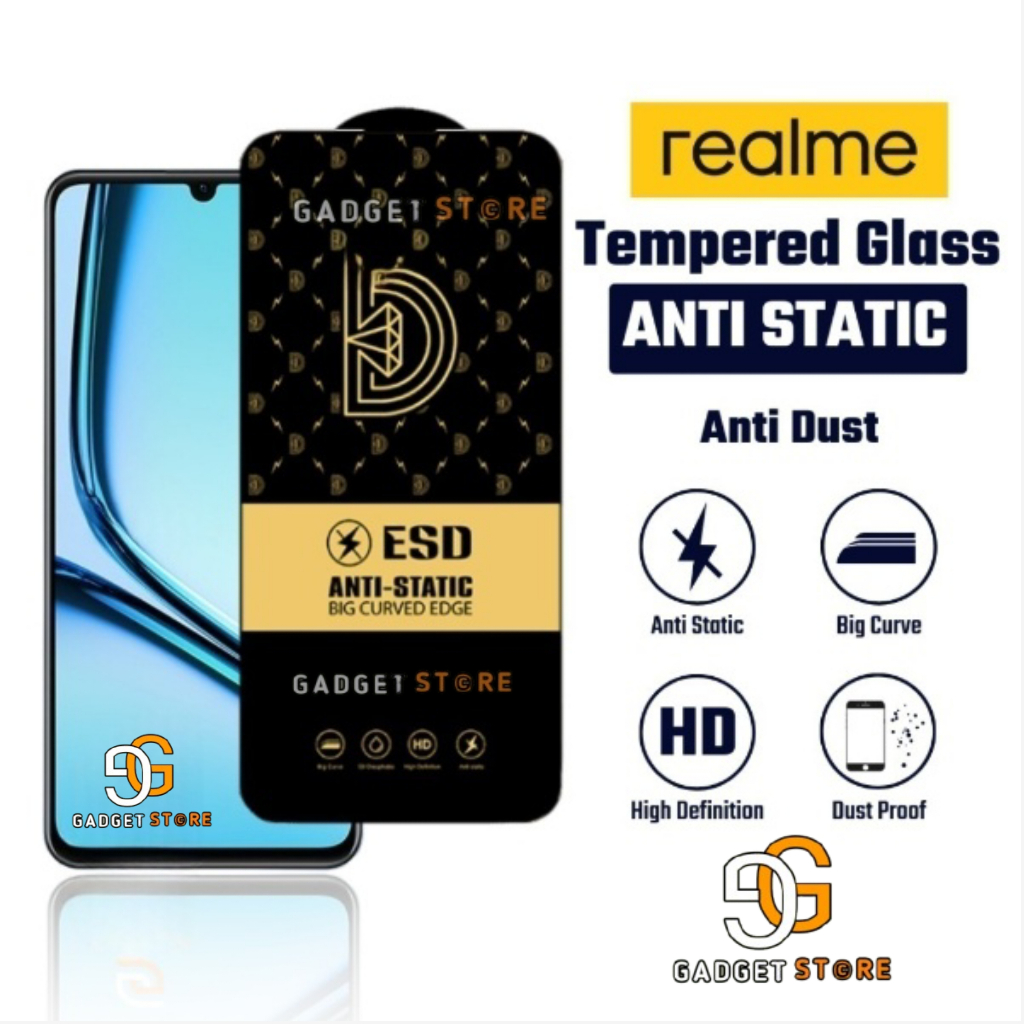 Tempered Glass HD Anti Static Realme 5 5i 5 pro Realme 6 Realme 7 7i Realme 8i 8 pro Realme 9