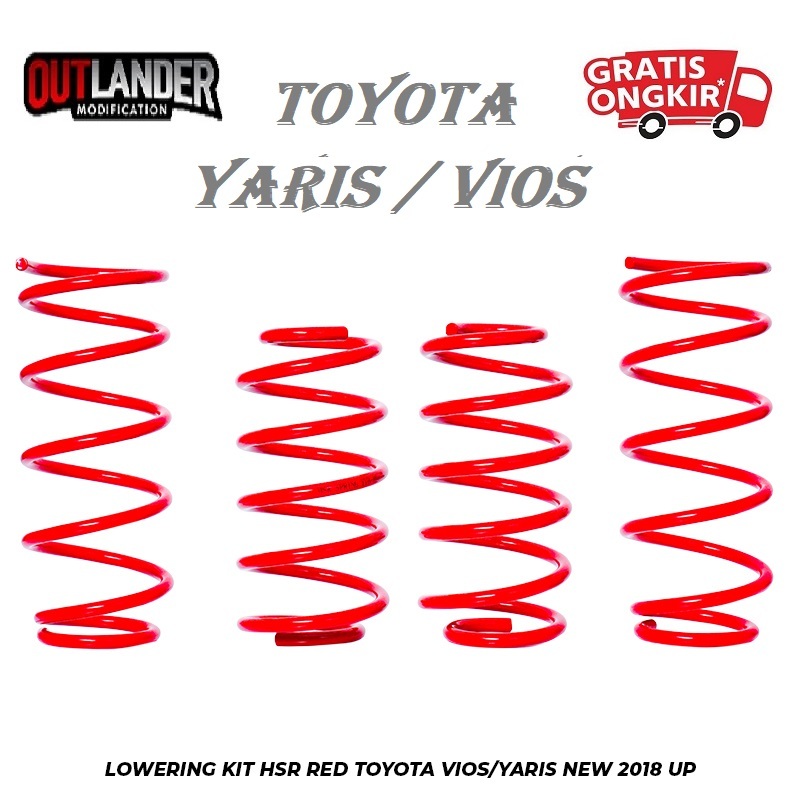 PER CEPER MOBIL YARIS VIOS LOWERING KIT HSR RED TOYOTA VIOS/YARIS 2018 UP