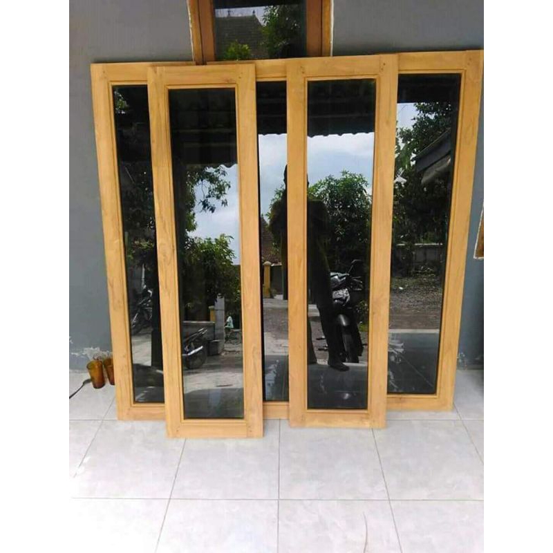 kusen jendela kayu jati putih