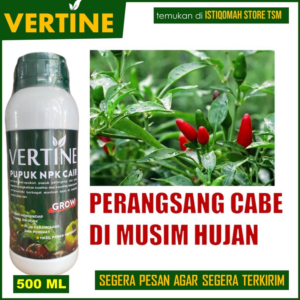 (new) PUPUK CABE RAWIT TERBAIK VERTINE Obat Pelebat Cabe Rawit Lebat Musim Hujan Pupuk Pelebat Cabe 