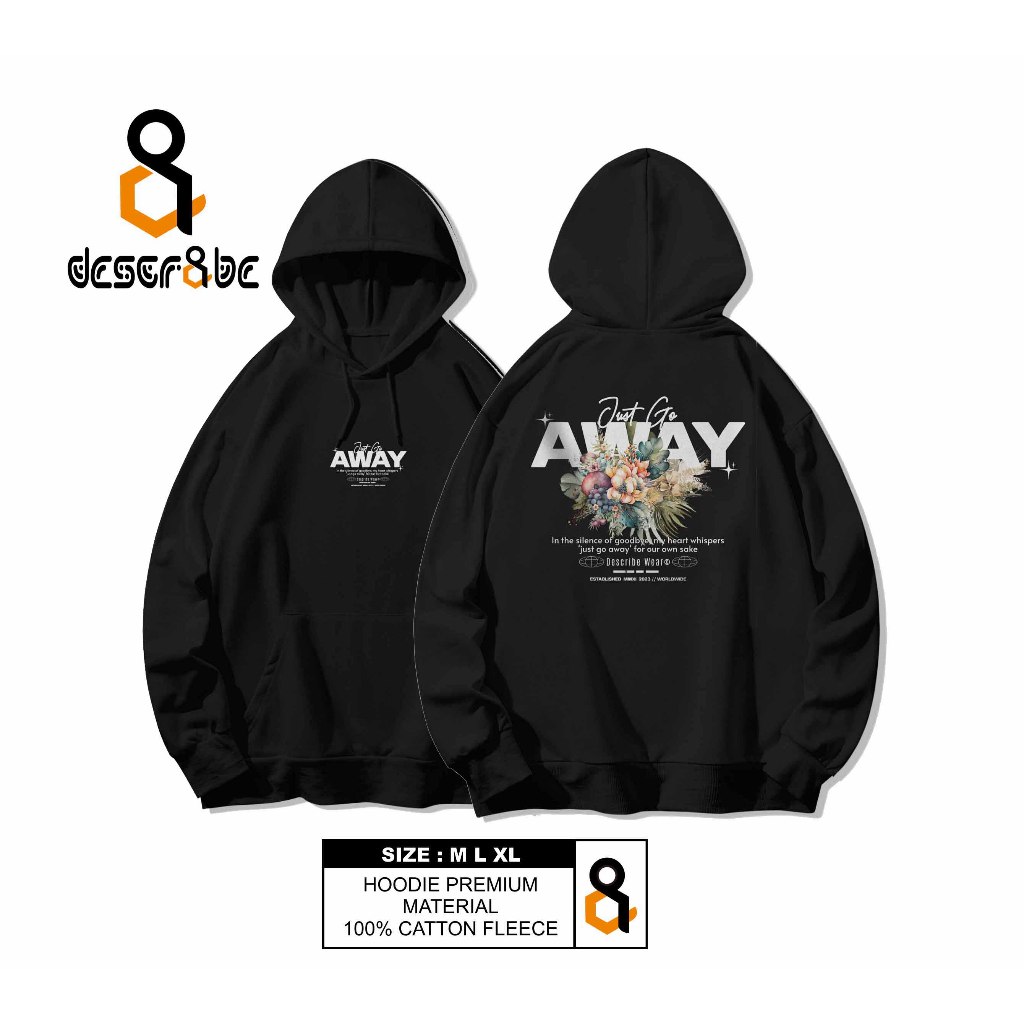DESCRIBE Sweater Hoodie Hitam Unisex Flacee Tebal Gramasi 280