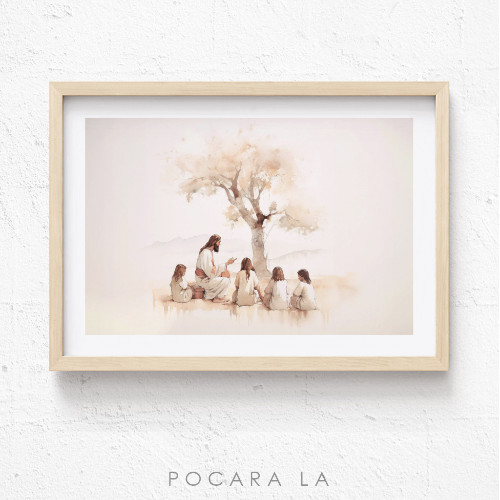 Hiasan Dinding Bingkai Poster Lukisan Yesus Alkitab Dekorasi Kristen