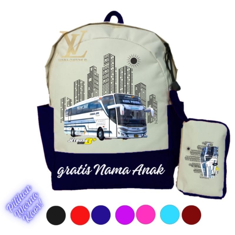 Tas Anak Bis tololet I Tas Anak Sekolah dan Tempat Pensil Custom Bis tololet I Tas Ransel Backpack U