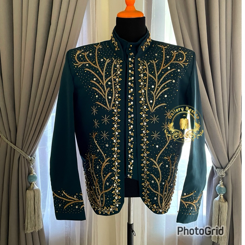 Beskap pengantin jawa warna emerald bahan premium/ beskap solo/ beskap jawa/ hewes