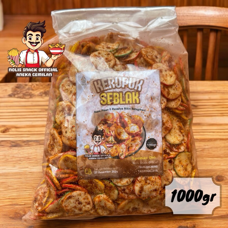 

1KG Kerupuk Seblak Kering Cikruh Gurih Pedas / Sebring /Seblak Kencur / Seblak Cikur / Cemilan Nolis