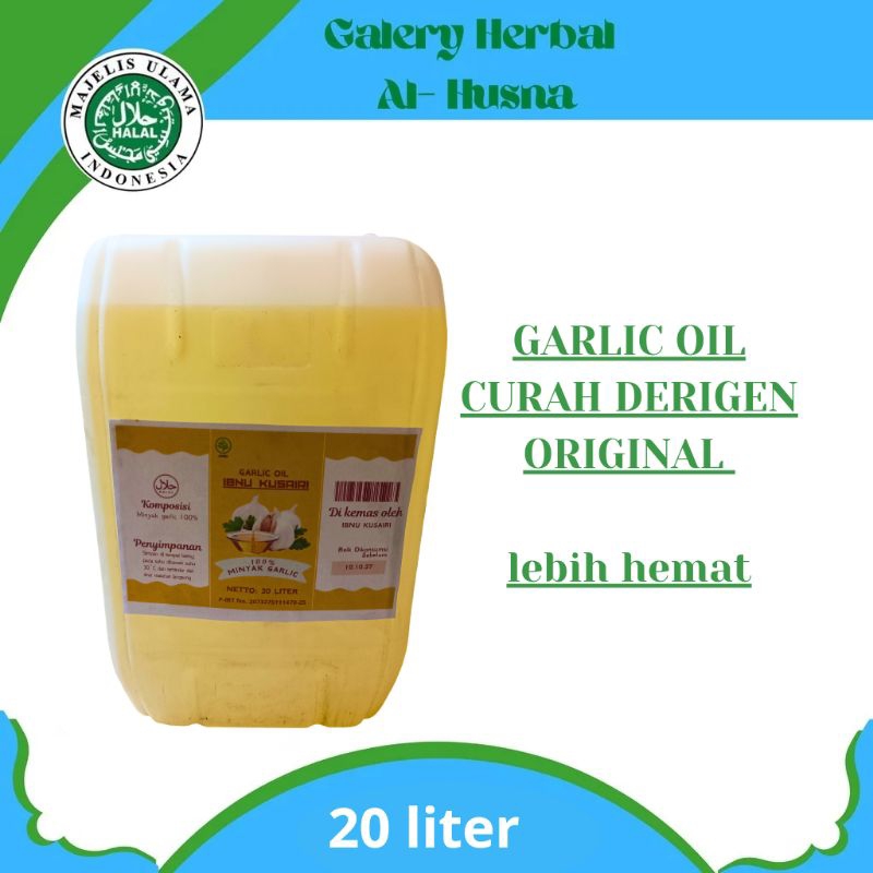 

Garlic Oil curah Ibnu kusairi kemasan 20 liter produk original minyak bawang putih tanpa bahan campuran