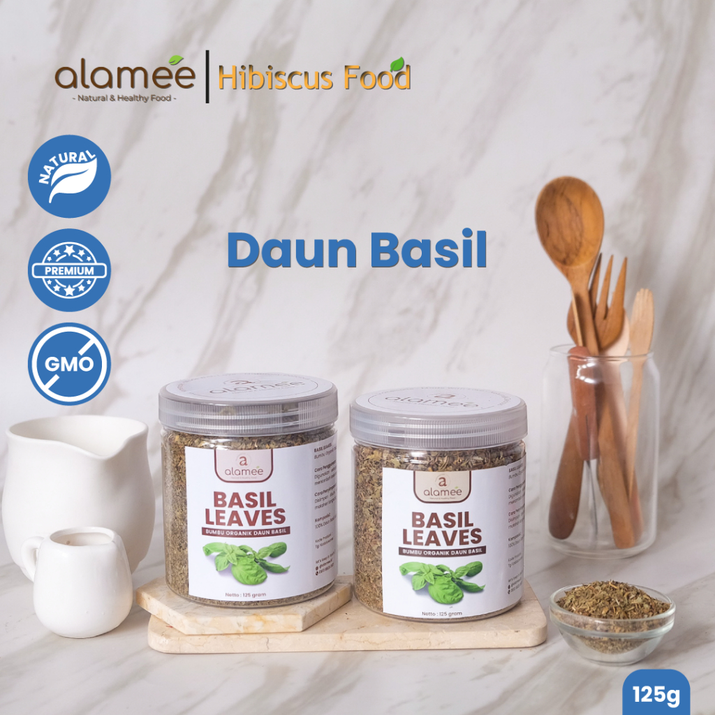 

ALAMEE Daun Basil Kering Bumbu Masak Kering Dapur Dried Leaf Murni Asli Masakan Instan Organik125g fresh and natural