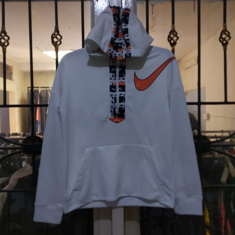 Nike white swoosh hoodie