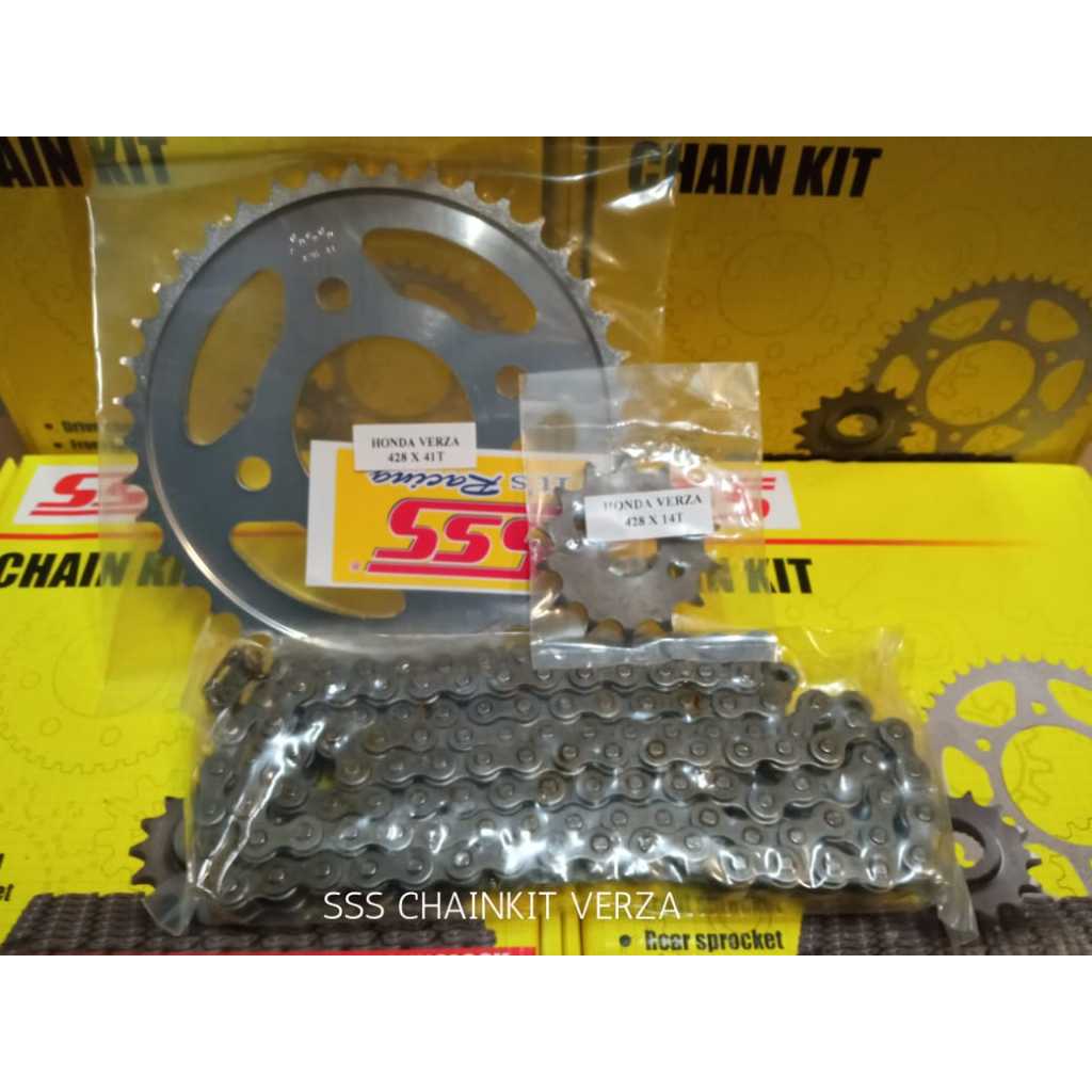 SSS GEAR GER GIR SET DEPAN BELAKANG CHAIN KIT HONDA VERZA