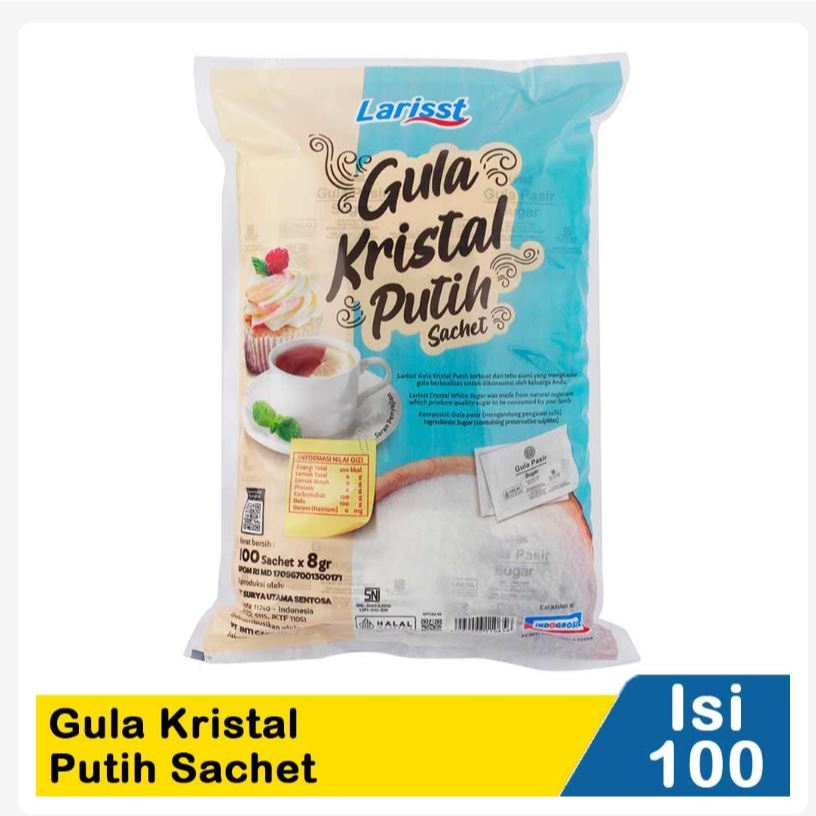 

Larisst Gula Kristal Putih Sachet 100X8 gr
