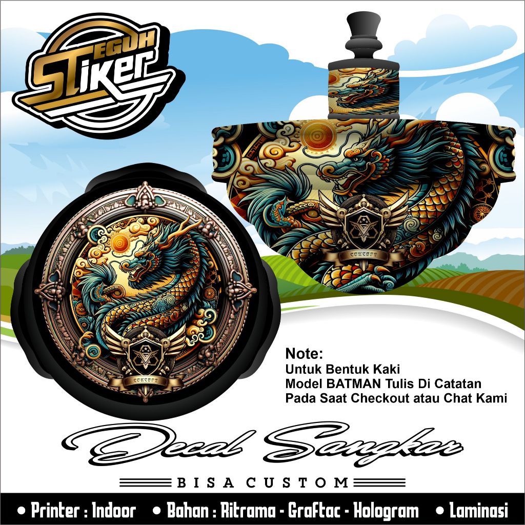 Stiker Tebok T3 Lovebird Motif Naga Classic