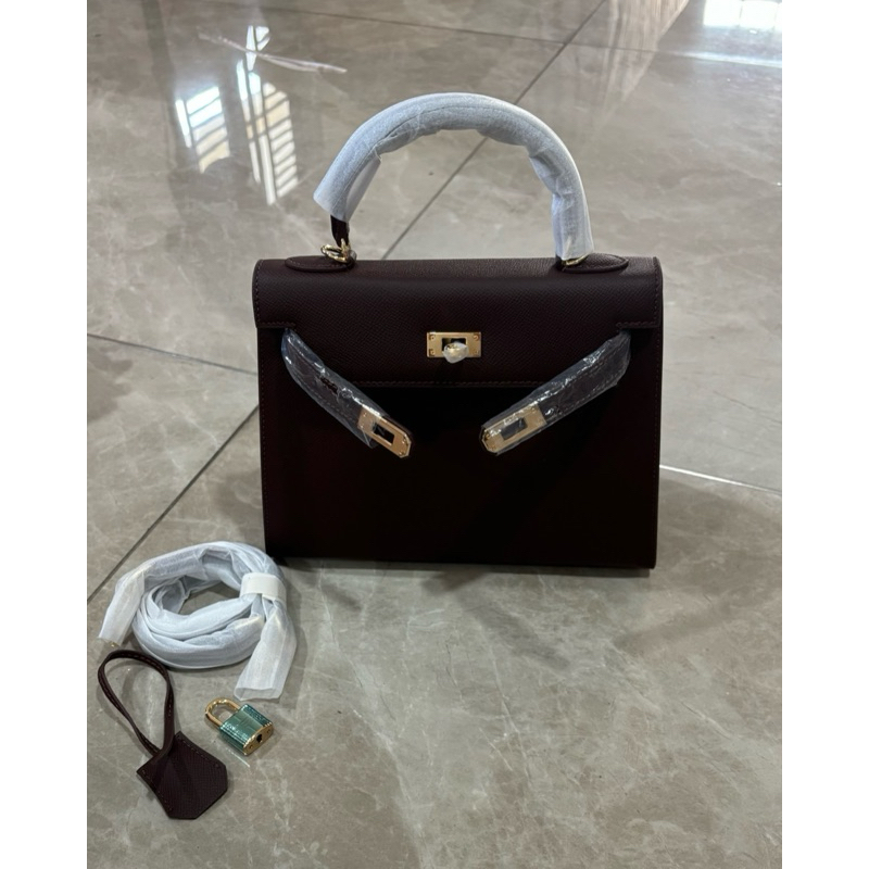 READY STOCK TAS KELLY NO BRAND NO LOGO KULIT SAPI ASLI / REAL LEATHER BAG / COW LEATHER / KELLY BAG