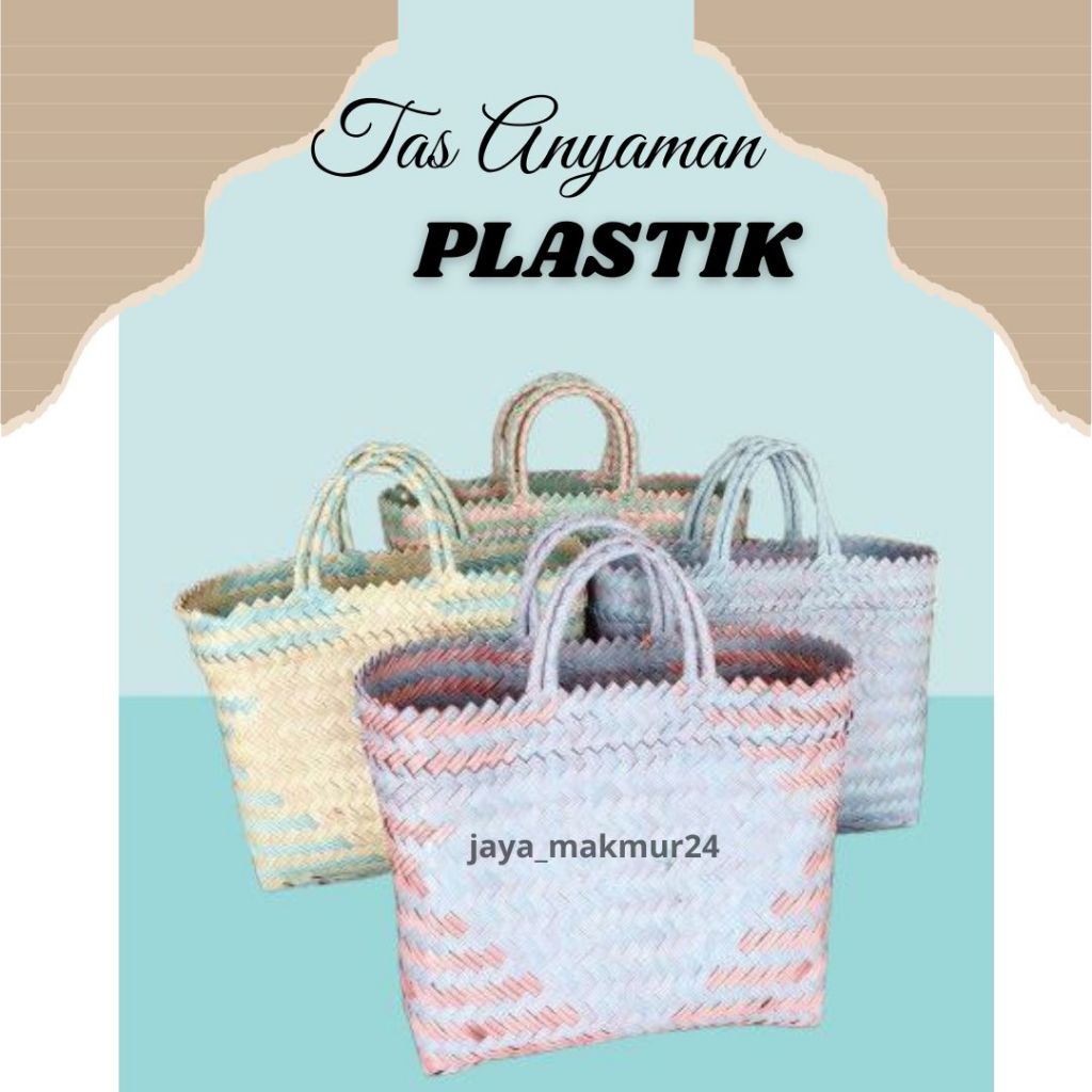 tas anyaman plastik selempang / tas anyaman hampers