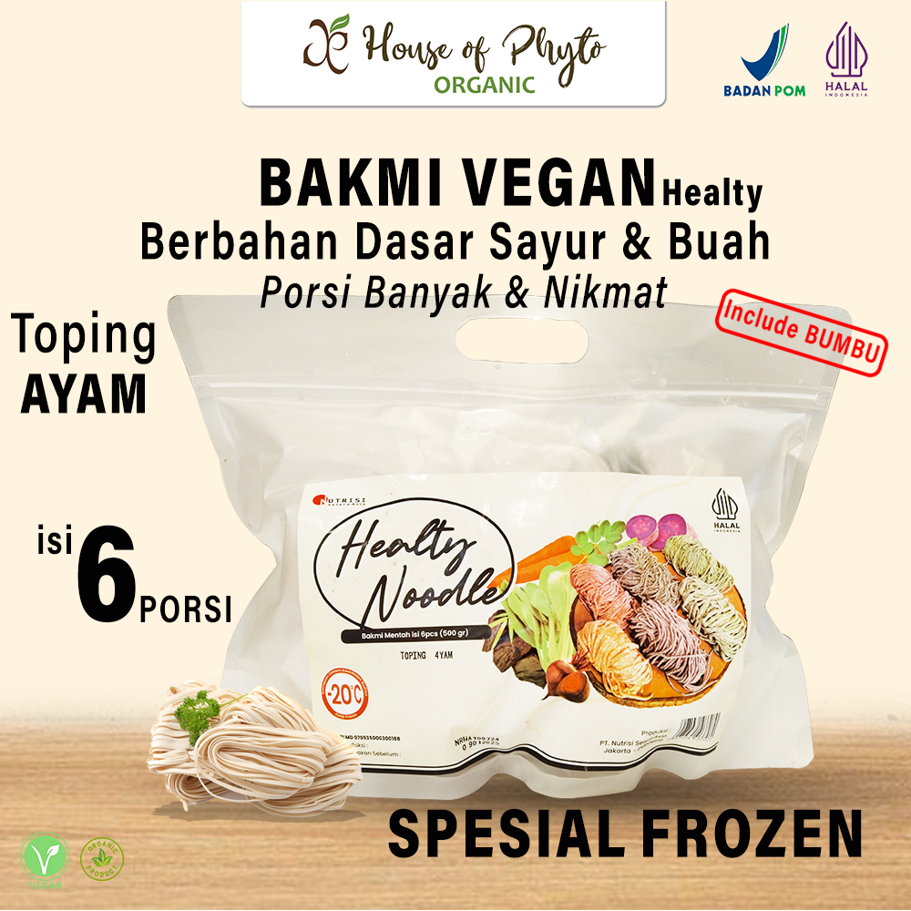 

Healthy Noodle ORGANIUM Mie Ayam Sehat, Bakmi Healthy Toping Ayam Frozen - 6 Porsi