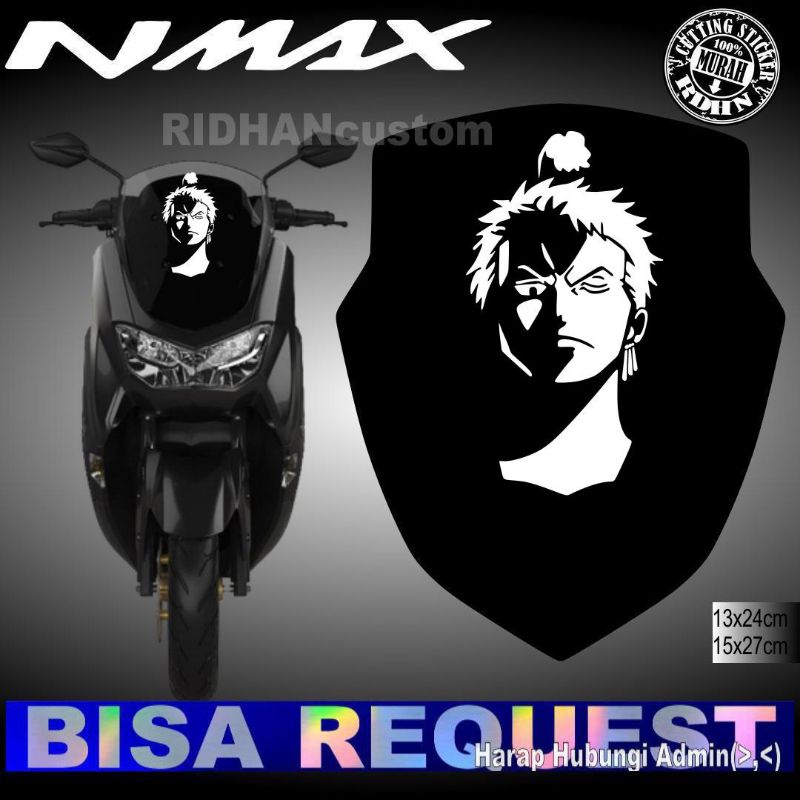 [ RORONOA ZORO ] CUTTING STICKER VISOR MOTOR NMAX PCX LEXI DLL One piece