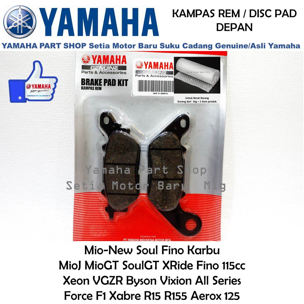 Kampas Rem Disc Pad Depan Mio New Fino MioJ MioGt SoulGt Xeon Vixion Byson Xabre Asli Yamaha