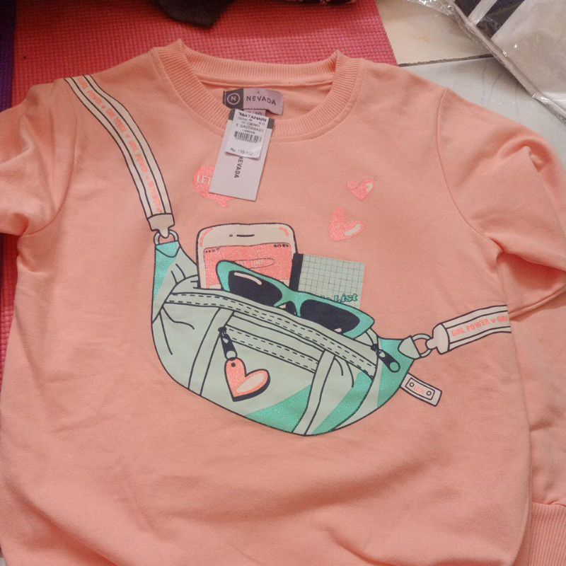 Sweater anak Nevada/Sweater Nevada anak perempuan/Sweeter nevada anak cewek Uk. 9-10 Thn dan 11 - 12