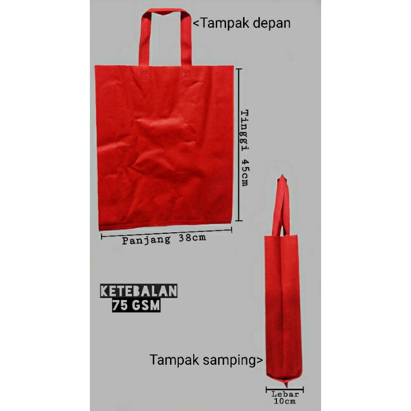 

Goodie Bag Tas Kain Spunbond 38x45x10 cm POLOS / Tas Belanja Tas Souvenir Sembako Syukuran