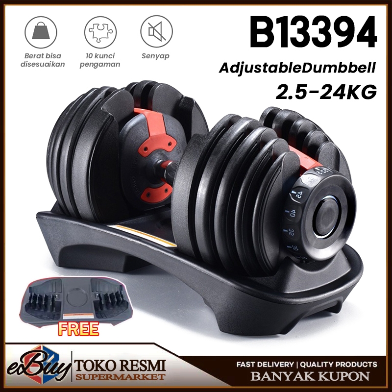 Dumbell Adjustable Premium 24KG / 52.5Lbs | Dumbel Dumbbell Barbel Set